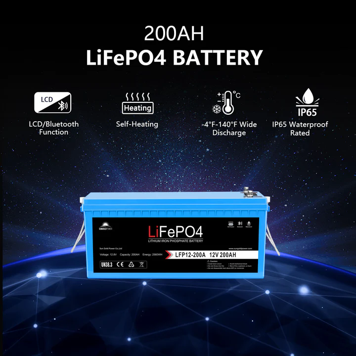 SunGoldPower Off Grid Solar Kit 4000W Inverter 12VDC 120V/240V LIFEPO4 Battery 1200 Watt Solar Back Up - SGK-PR4S