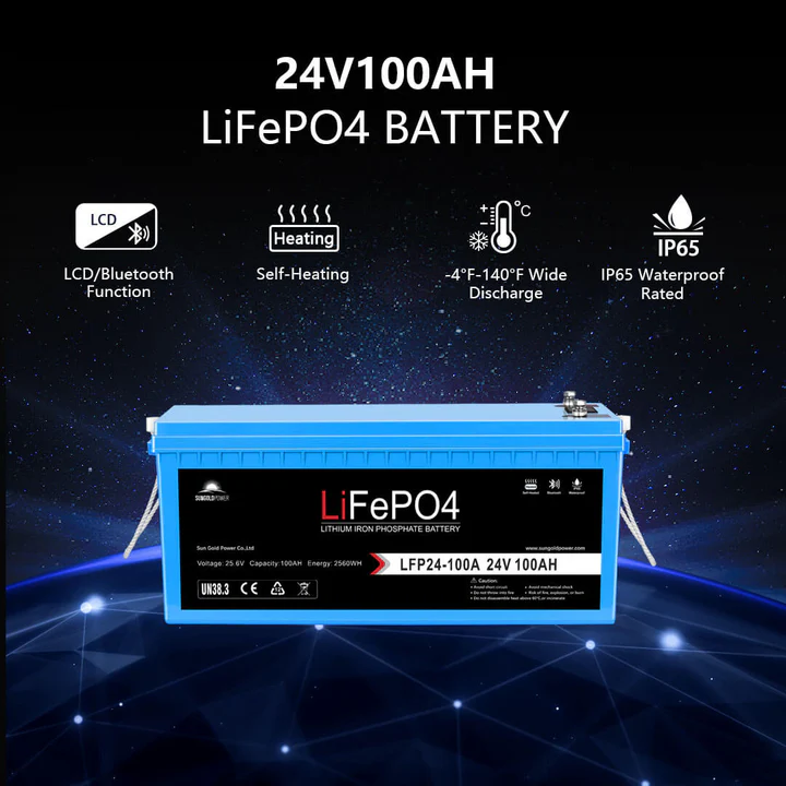 SunGoldPower Off Grid Solar Kit 6000W 24VDC 120V/240V LIFEPO4 10.24kwh Lithium Battery 6 X 370 Watt Solar Panels - SGK-PRO62