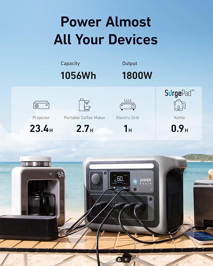 Anker Solix C1000 Portable 1056Wh | 1800W Power Station — Rise