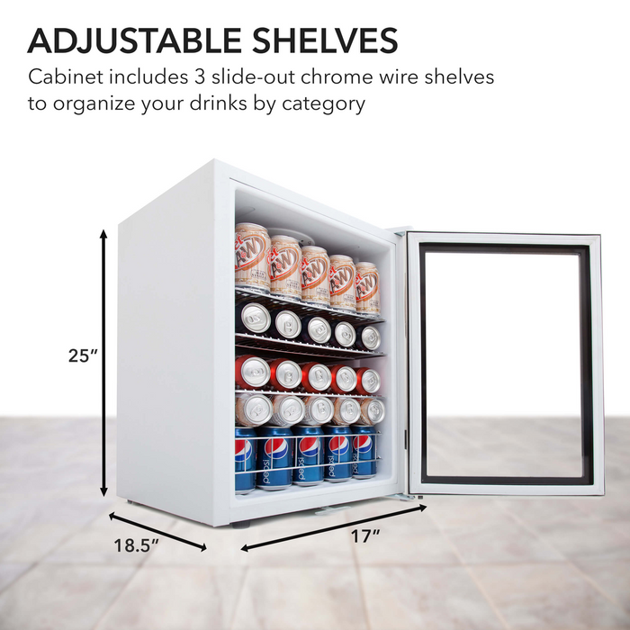 Whynter Beverage Refrigerator With Lock - Stainless Steel 90 Can Capacity