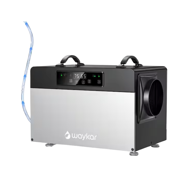 Waykar 125 pt. 6500 sq. ft. Commercial Dehumidifier with Built-in Pump&Drain Hose for Crawl Space, Basement and Garage in Black -AFY2.0DPM