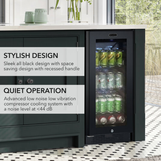 Whynter Built-in Black Glass 80-can capacity 3.4 cu ft. Beverage Refrigerator