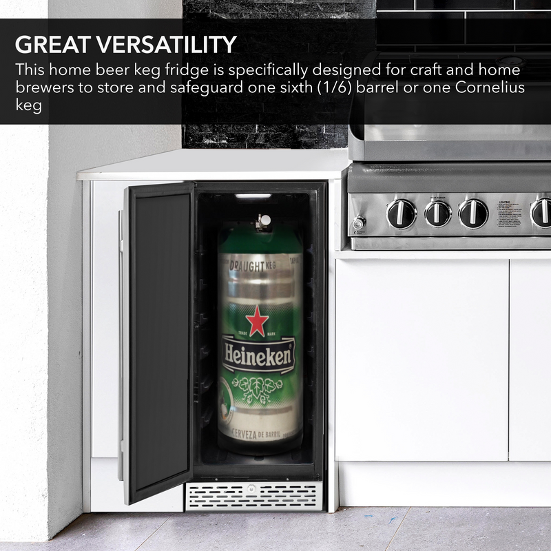 Whynter Stainless Steel Built-in or Freestanding 2.9 cu. ft. Beer Keg Froster Beverage Refrigerator with Digital Controls