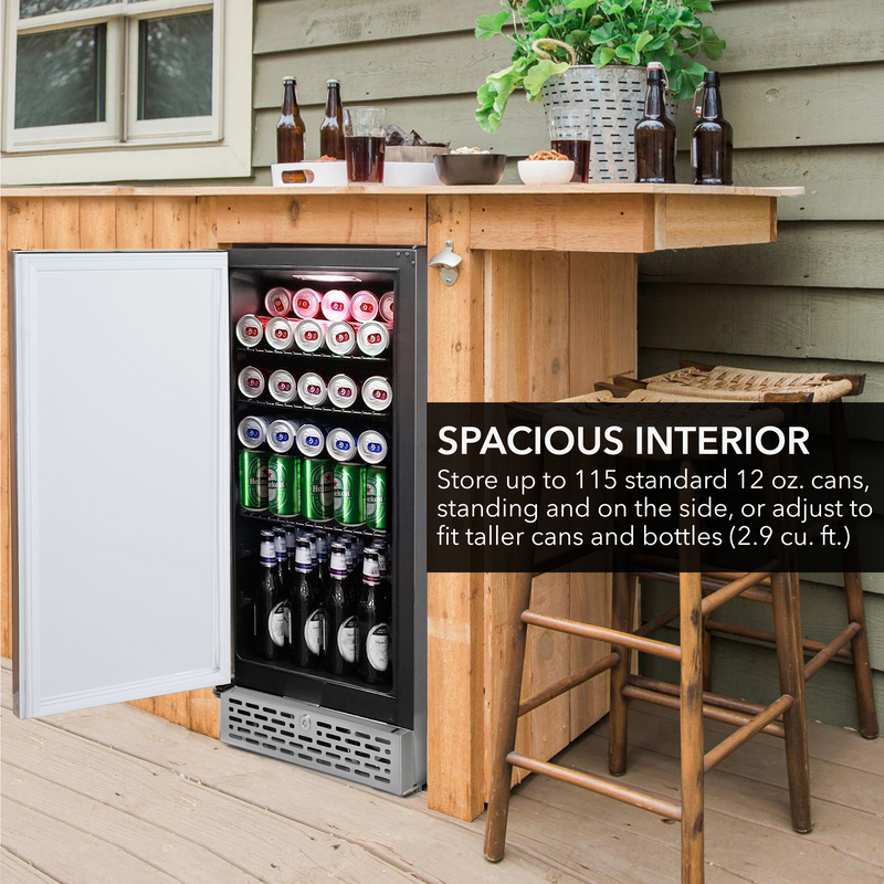 Whynter Stainless Steel Built-in or Freestanding 2.9 cu. ft. Beer Keg Froster Beverage Refrigerator with Digital Controls