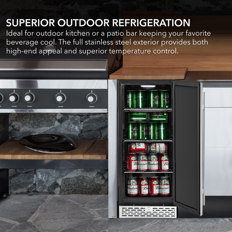 Whynter Stainless Steel Built-in or Freestanding 2.9 cu. ft. Beer Keg Froster Beverage Refrigerator with Digital Controls