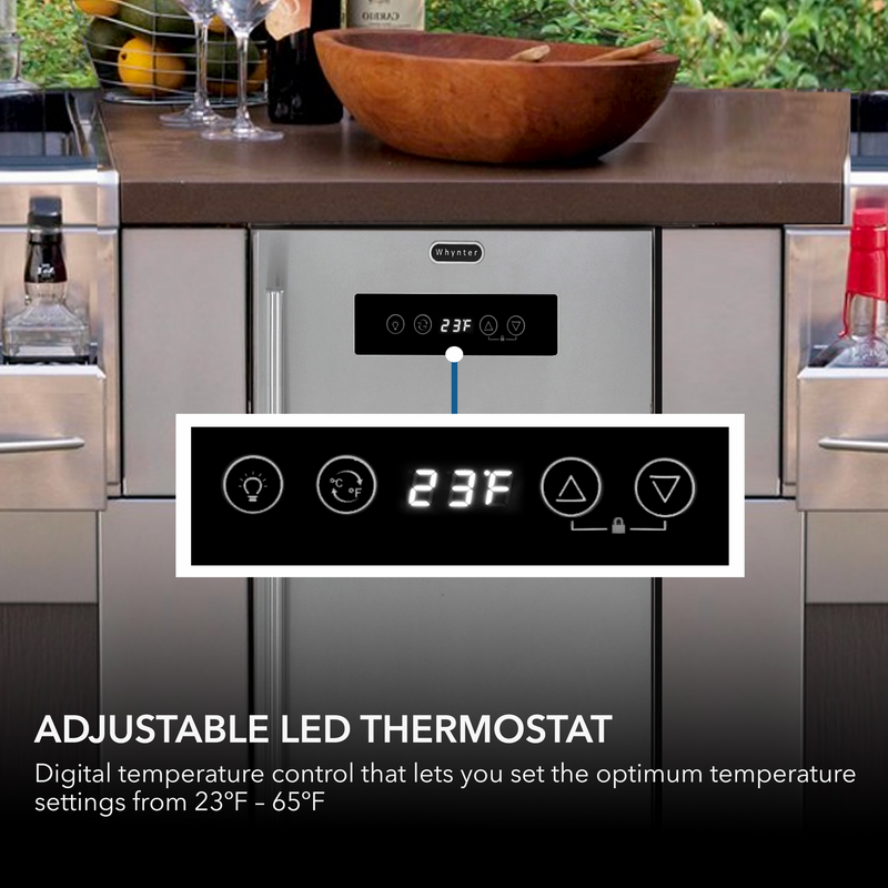 Whynter Stainless Steel Built-in or Freestanding 2.9 cu. ft. Beer Keg Froster Beverage Refrigerator with Digital Controls