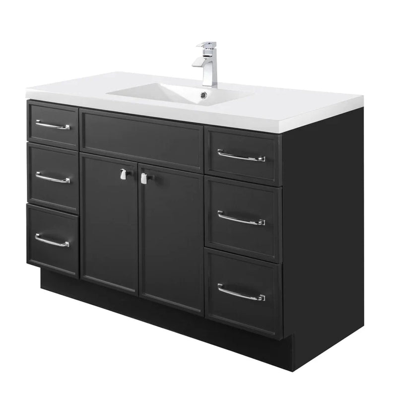 Cutler Manhattan 48” Black Single Sink Freestanding Bathroom Vanity MANBLK48SBT
