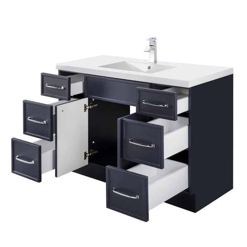 Cutler Manhattan 48” Blue Single Sink Freestanding Bathroom Vanity MANBLU48SBT