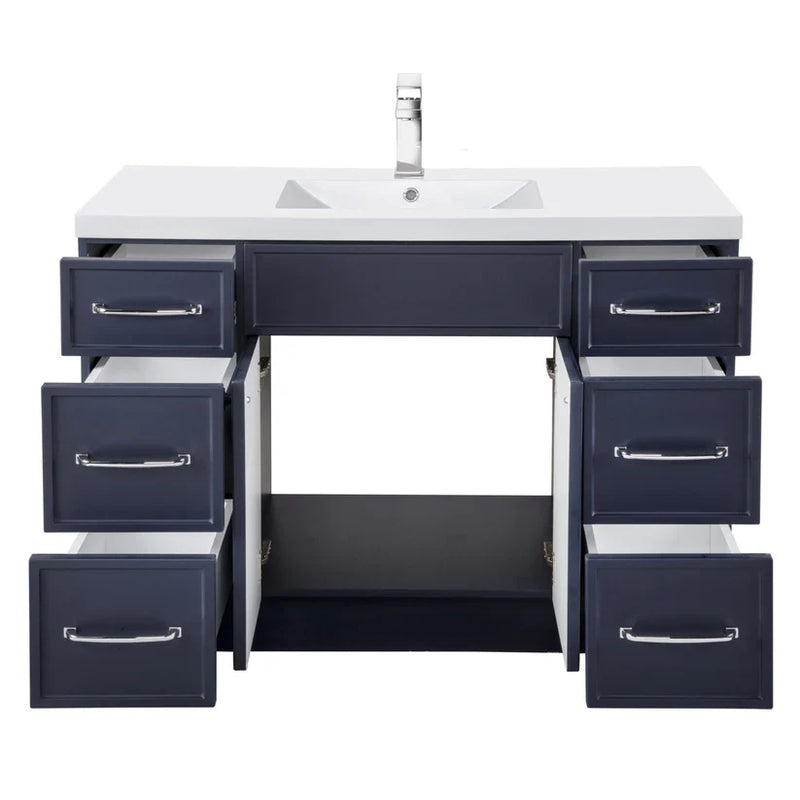 Cutler Manhattan 48” Blue Single Sink Freestanding Bathroom Vanity MANBLU48SBT