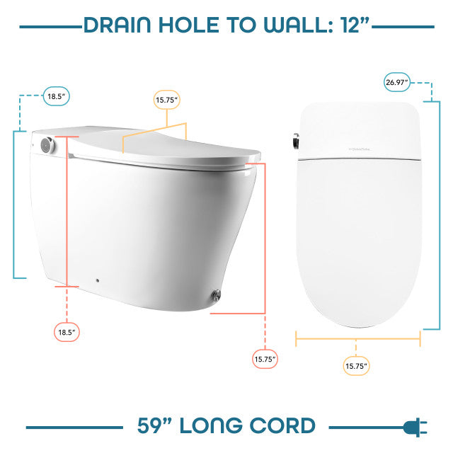 BidetMate 6000 Series Smart Bidet Toilet with Remote