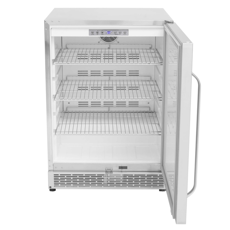 Whynter 24" Built-in Outdoor 5.3 cu.ft. Beverage Refrigerator Cooler Full Stainless Steel Exterior with Lock and Caster Wheels