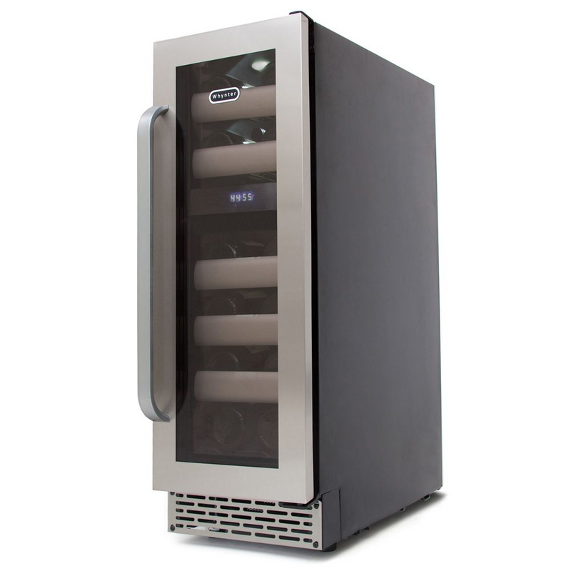 Whynter Elite 17 Bottle Seamless Stainless Steel Door Dual Zone Built-in Wine Refrigerator