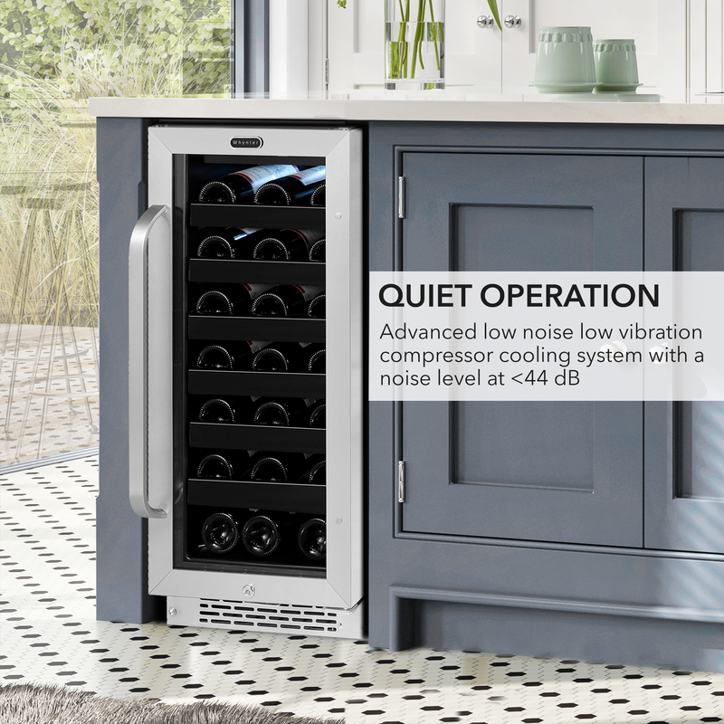Whynter 15 inch Built-In 33 Bottle Undercounter Stainless Steel Wine Refrigerator