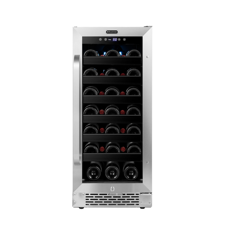 Whynter 15 inch Built-In 33 Bottle Undercounter Stainless Steel Wine Refrigerator