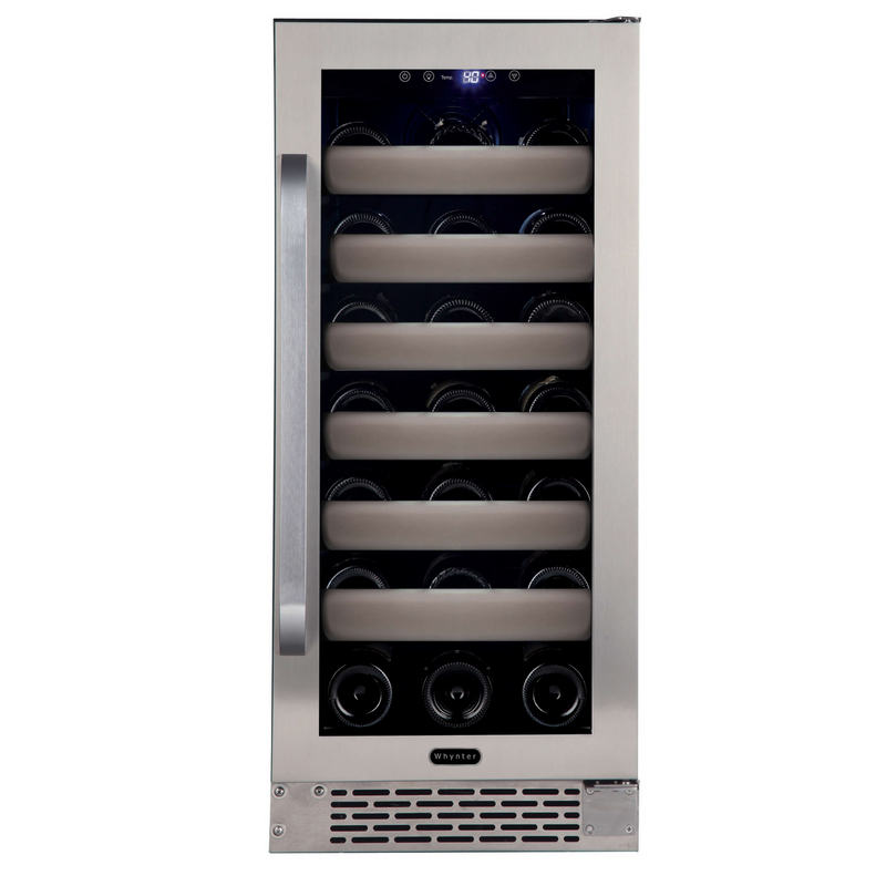 Whynter Elite 33 Bottle Seamless Stainless Steel Door Single Zone Built-in Wine Refrigerator