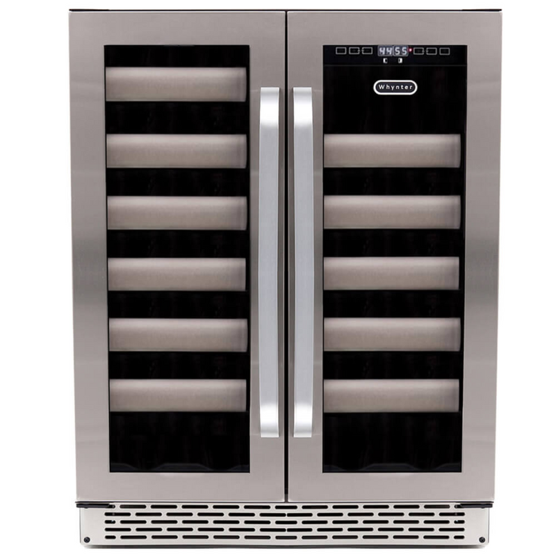 Whynter Elite 40 Bottle Seamless Stainless Steel Door Dual Zone Built-in Wine Refrigerator