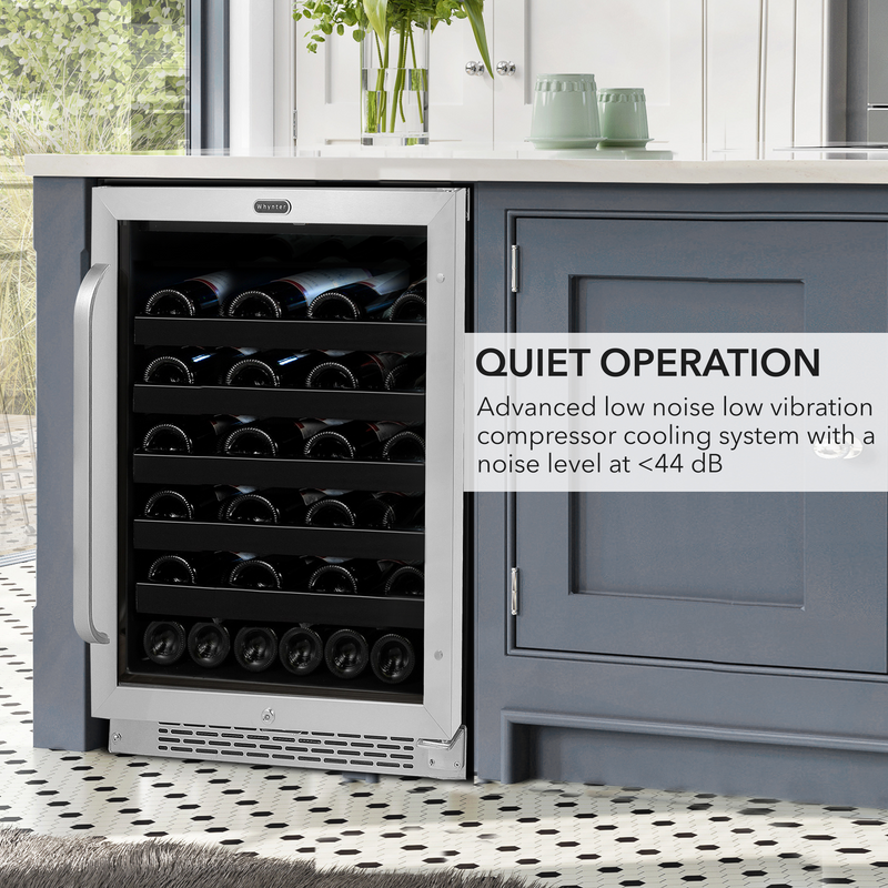 Whynter 24 inch Built-In 46 Bottle Undercounter Stainless Steel Wine Refrigerator
