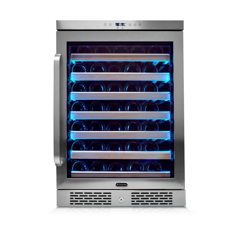 Whynter Elite Spectrum Lightshow 54 Bottle Stainless Steel 24 inch Built-in Wine Refrigerator
