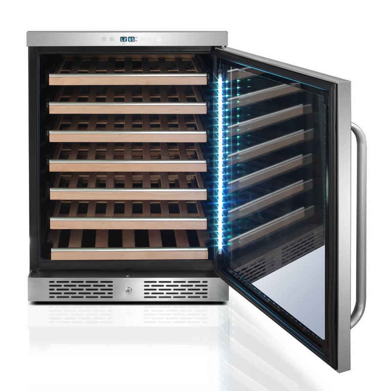 Whynter Elite Spectrum Lightshow 54 Bottle Stainless Steel 24 inch Built-in Wine Refrigerator