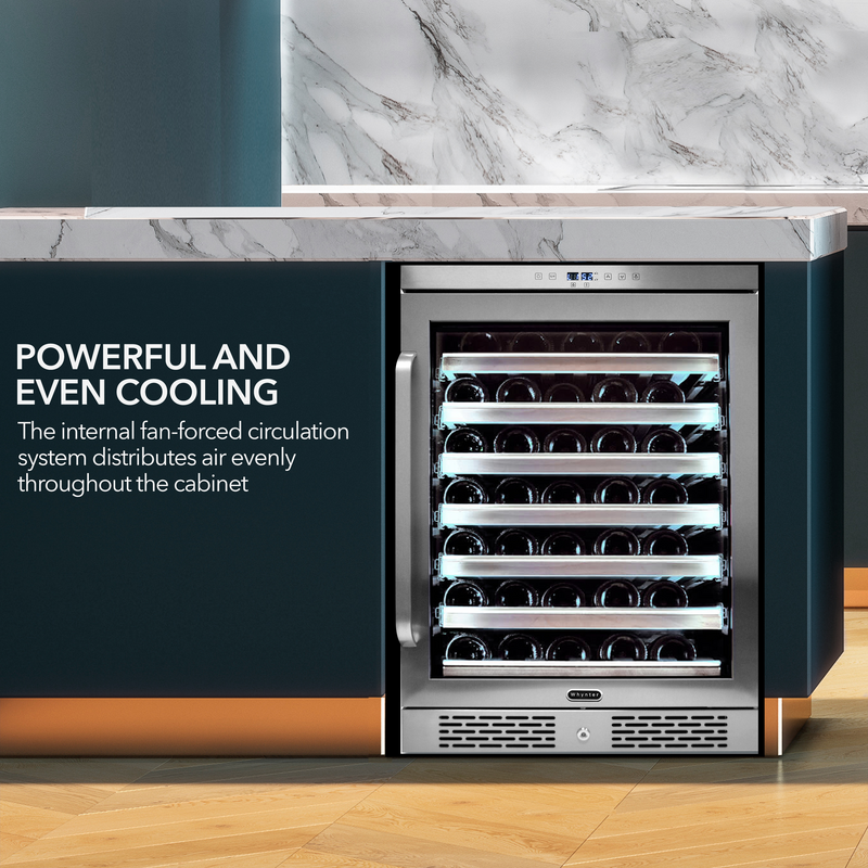 Whynter Elite Spectrum Lightshow 54 Bottle Stainless Steel 24 inch Built-in Wine Refrigerator