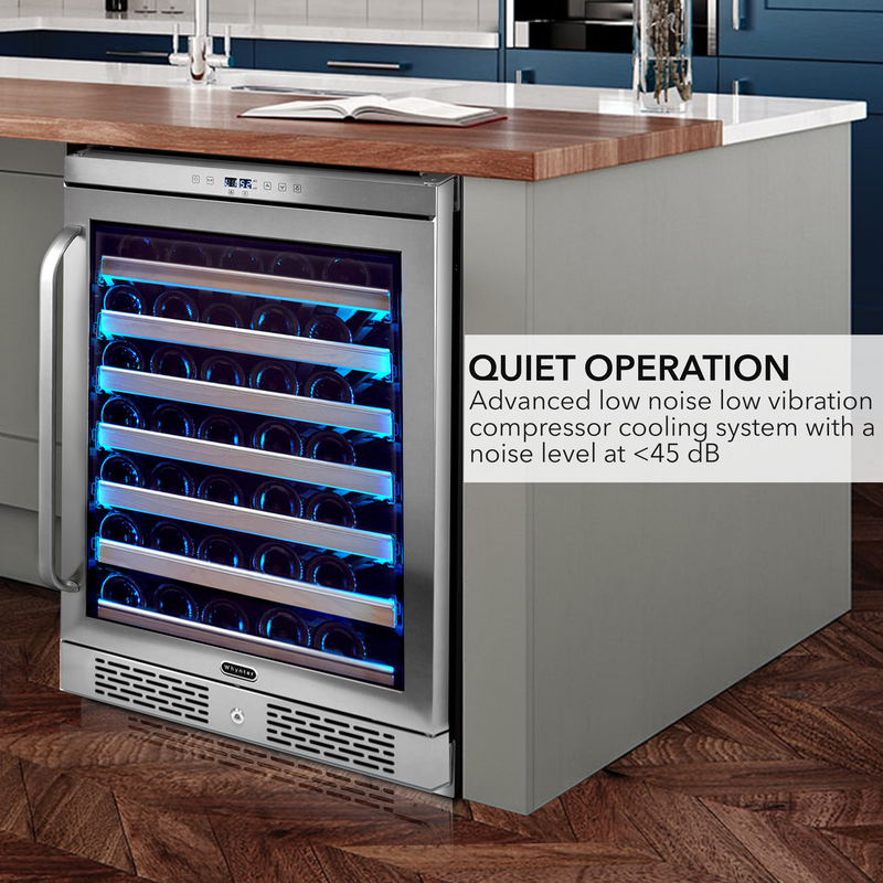 Whynter Elite Spectrum Lightshow 54 Bottle Stainless Steel 24 inch Built-in Wine Refrigerator