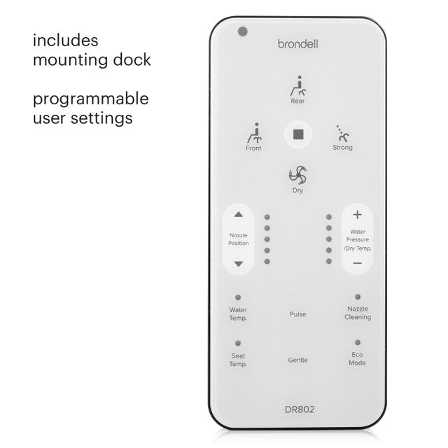 Brondell Swash DR802 Advanced Bidet Toilet Seat with Remote Control