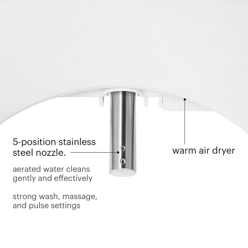 Brondell Swash DR801 Advanced Bidet Toilet Seat with Side Arm Control