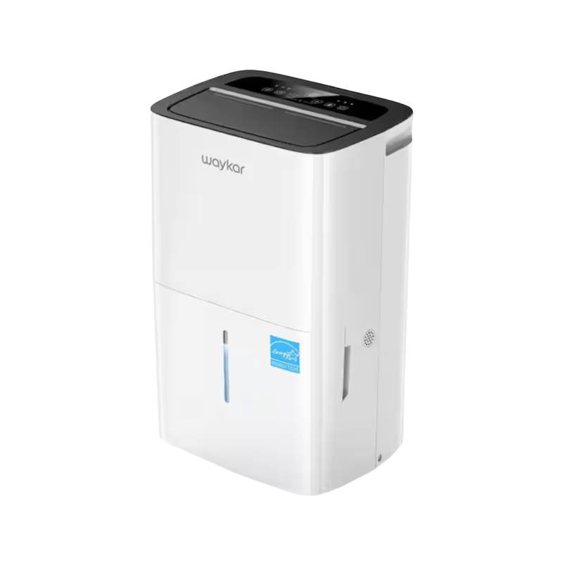 Waykar 150 pt. 7,500 sq. ft. Energy Star Dehumidifier with Pump, Auto Swing, Continuous Drain and Bucket for Basement in White - CHWA150PB