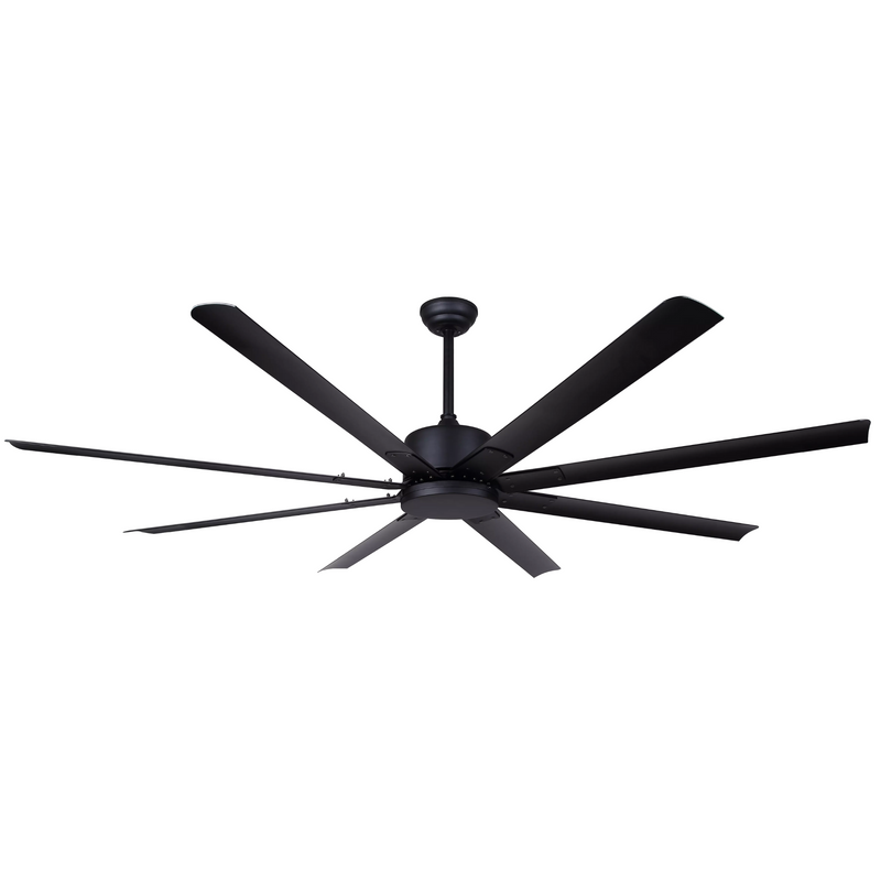 Canarm Ezra 72" Matt Black 8 Blade Outdoor Ceiling Fan - CP72EZR8BK-NLW