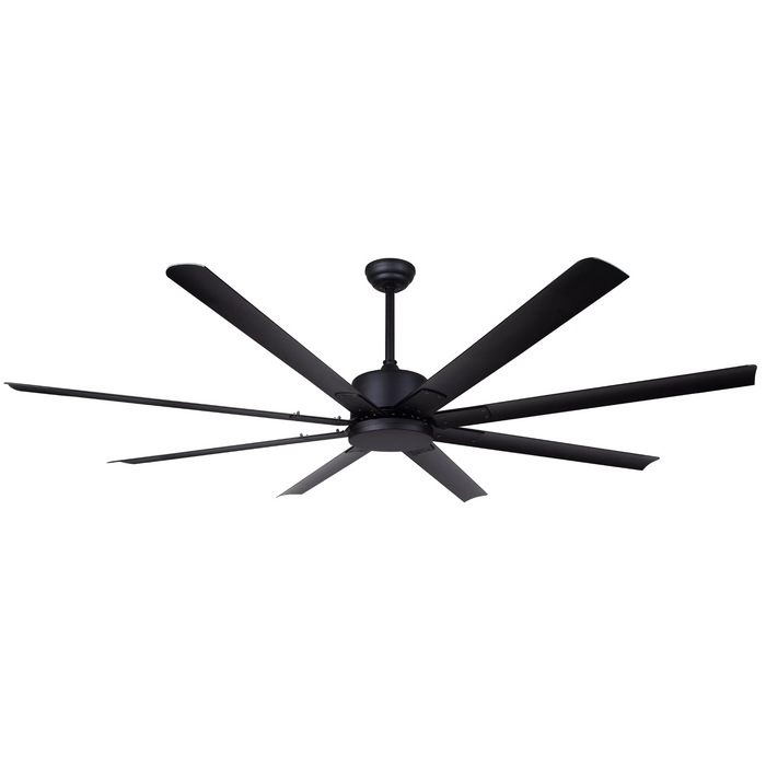 Canarm Ezra 72" Matt Black 8 Blade Outdoor Ceiling Fan - CP72EZR8BK-NLW