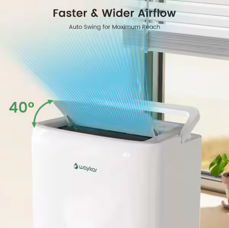 Waykar 120 pt. 6,000 sq. ft. Energy Star Dehumidifier for Basement with Drain Hose and Bucket for Basement, Bedroom in White - CTH120B