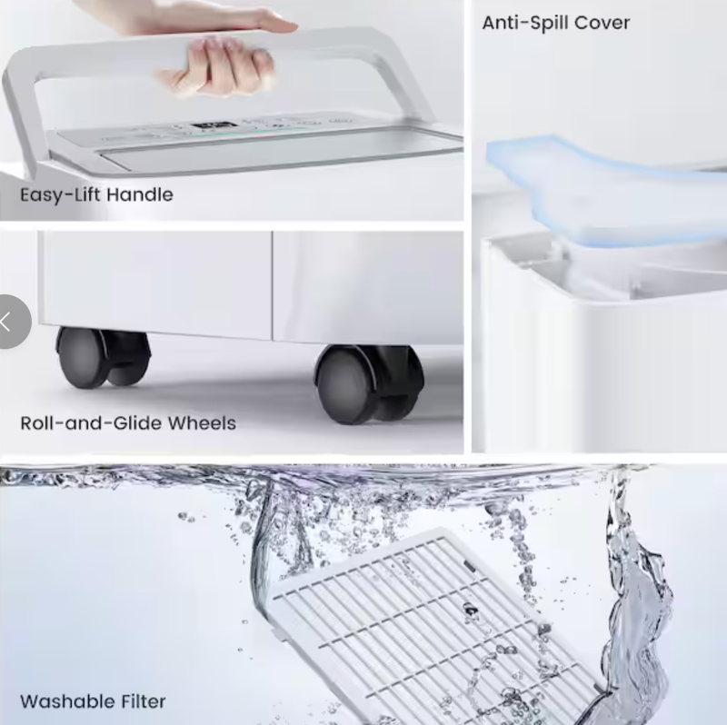 Waykar 120 pt. 6,000 sq. ft. Energy Star Dehumidifier for Basement with Drain Hose and Bucket for Basement, Bedroom in White - CTH120B