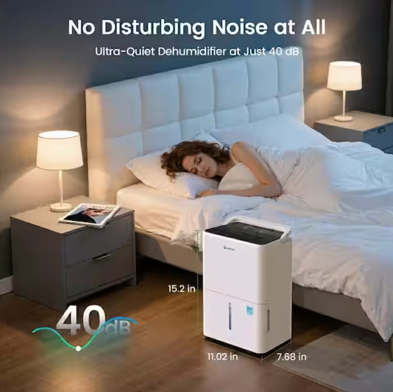 Waykar 30 pt. 2000 sq. ft. Energy Star Dehumidifier for Basement, Whole Room with Continuous Drain Hose and Bucket in White - CTH30C