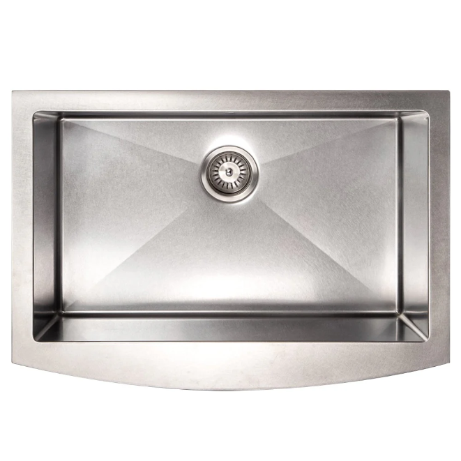 ZLINE Zermatt 30 In. Farmhouse Apron Mount Single Bowl Stainless Steel Kitchen Sink With Bottom Grid