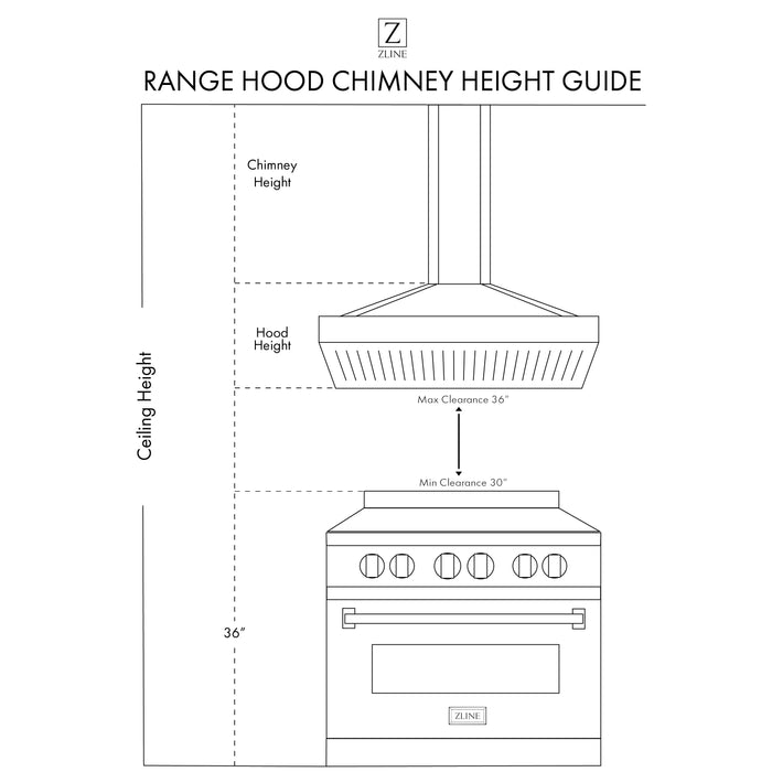 ZLINE Ducted Vent Wall Mount Range Hood in Stainless Steel with Built-in CrownSound™ Bluetooth Speakers