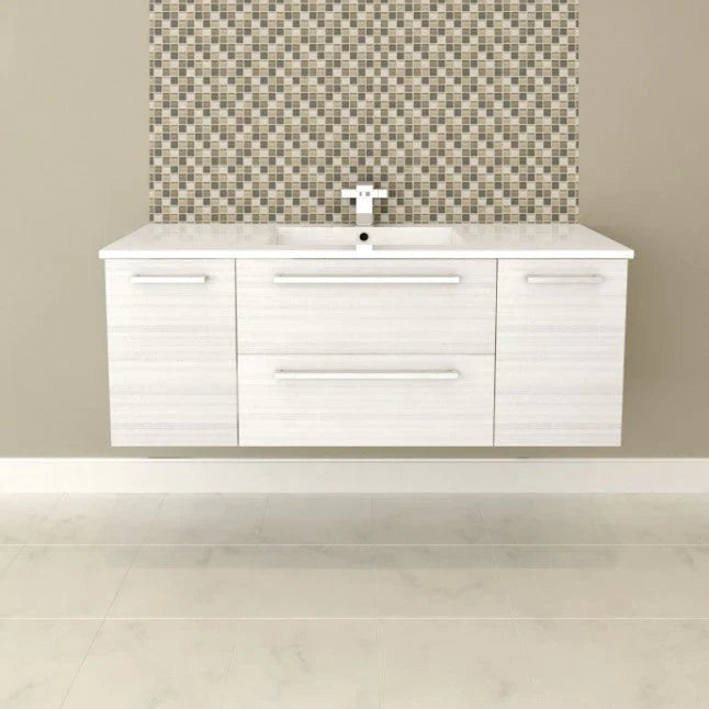 Cutler Silhouette 48” White Chocolate Wall Mount Bathroom Vanity FV W/CHOCOLATE48