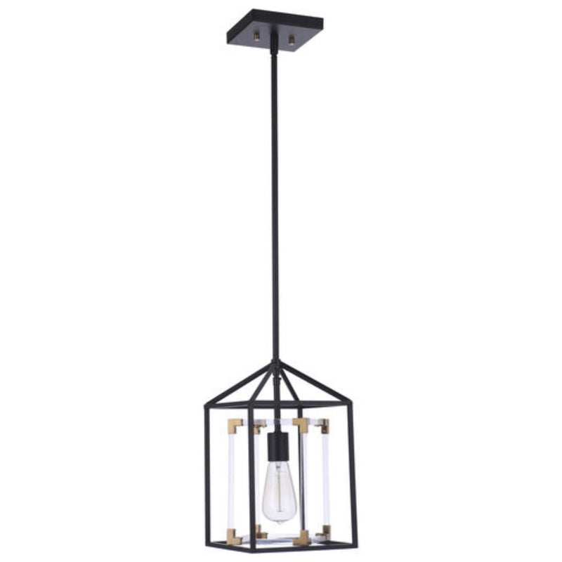 Craftmade Aaron 1 Light 8 inch Flat Black and Satin Brass Pendant Ceiling Light - P985FBSB1