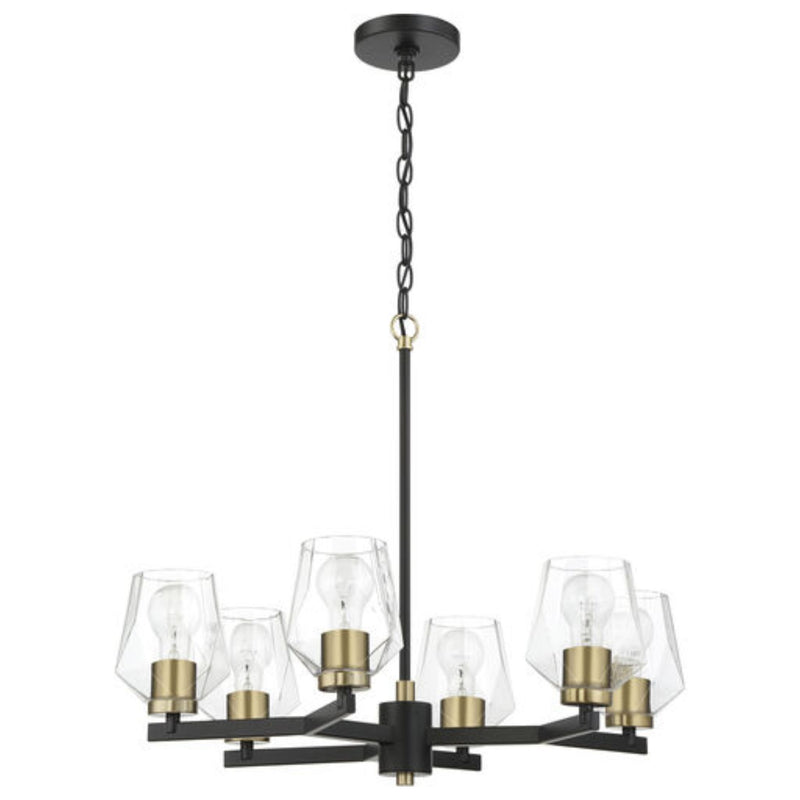 Craftmade Avante Grand 6 Light 23 inch Flat Black and Satin Brass Chandelier Ceiling Light - 56926-FBSB