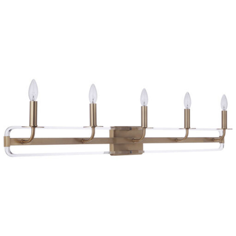 Craftmade Graclyn 5 Light 45 inch Satin Brass Vanity Light Wall Light 57705-SB