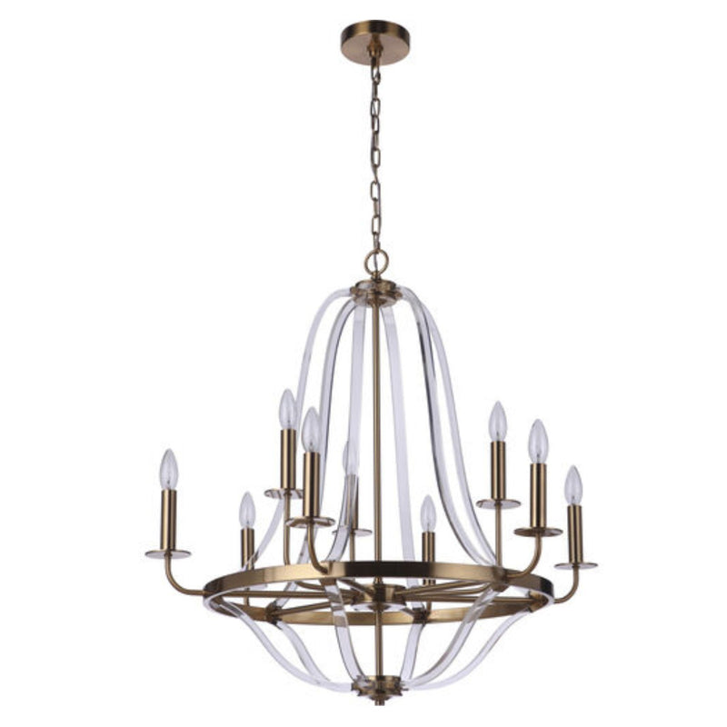 Craftmade Graclyn 9 Light 31 inch Satin Brass Chandelier Ceiling Light 57729-SB