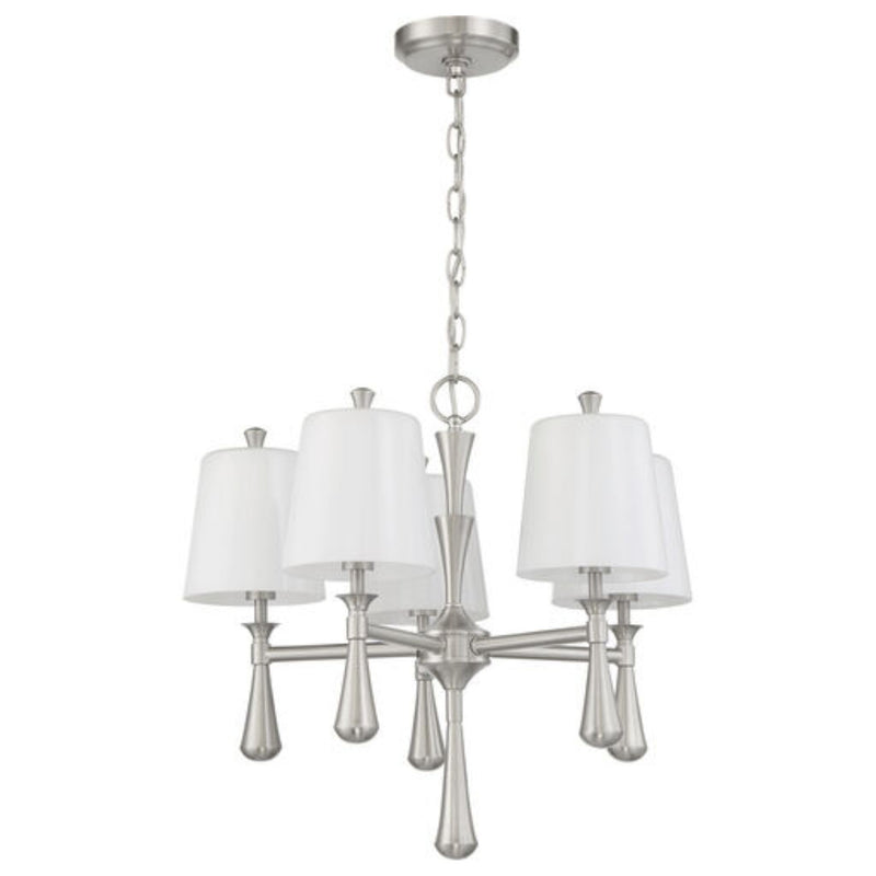Craftmade Palmer 5 Light 21 inch Brushed Polished Nickel Chandelier Ceiling Light - 57425-BNK