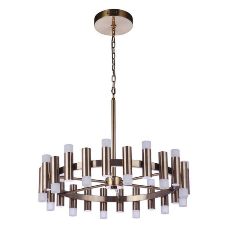 Craftmade Simple Lux 24-LED 27 inch Satin Brass Chandelier Ceiling Light 57524-LED