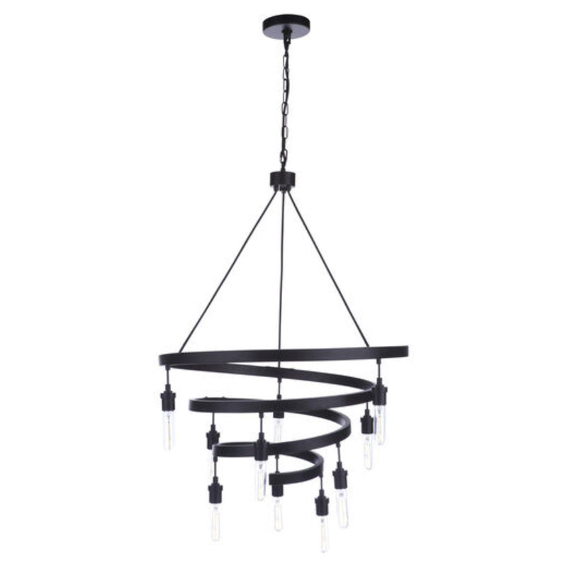 Craftmade Tranquil 10 Light 25" Flat Black Chandelier Ceiling Light - 55410-FB
