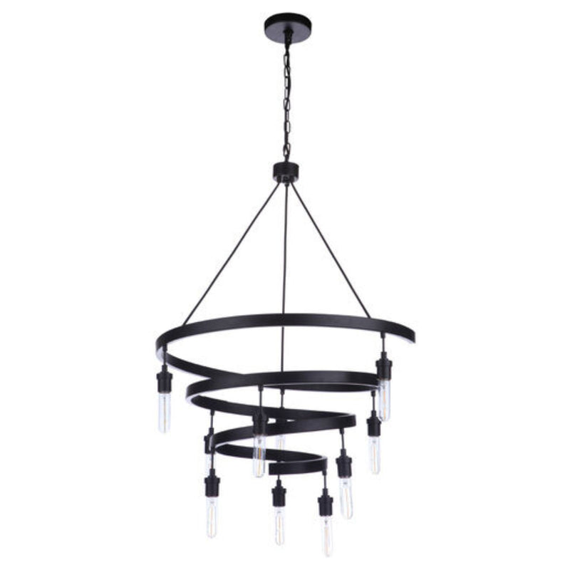 Craftmade Tranquil 10 Light 25" Flat Black Chandelier Ceiling Light - 55410-FB