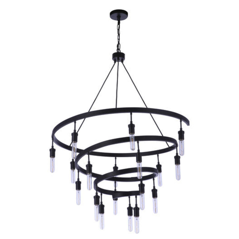 Craftmade Tranquil 18 Light Chandelier in Flat Black - 55418-FB