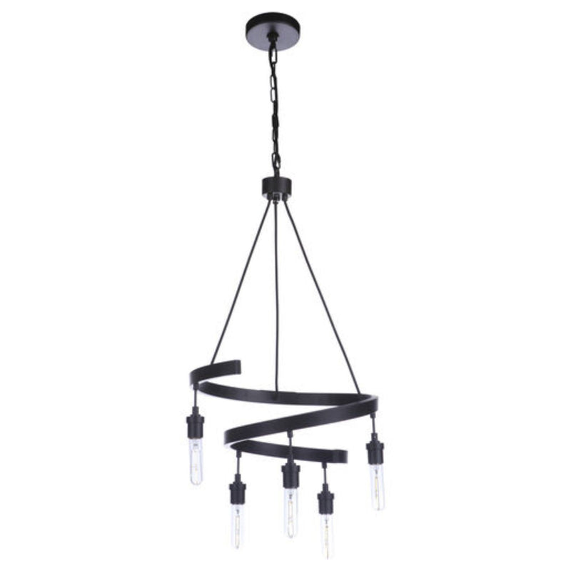 Craftmade Tranquil 5 Light 17 inch Flat Black Chandelier Ceiling Light - 55425-FB