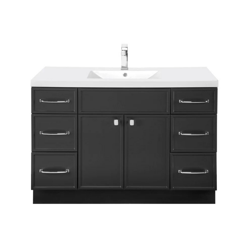 Cutler Manhattan 48” Black Single Sink Freestanding Bathroom Vanity MANBLK48SBT