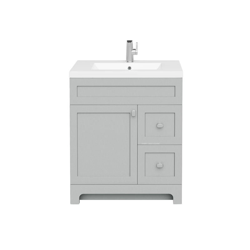 Cutler Daisy 30" Freestanding Cultured Marple Top Bathroom Vanity with Modern Shaker Doors