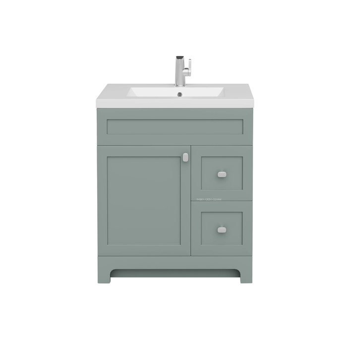 Cutler Daisy 30" Freestanding Cultured Marple Top Bathroom Vanity with Modern Shaker Doors