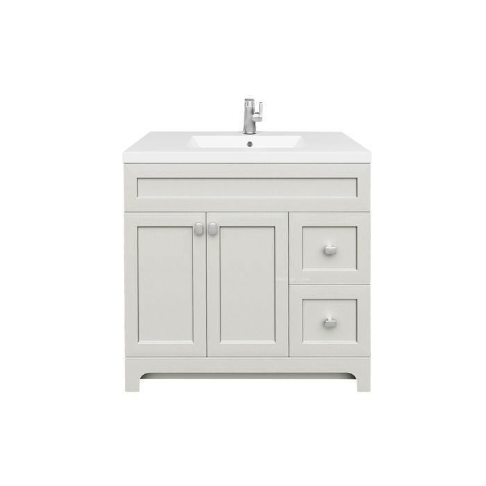 Cutler Daisy 36" Freestanding Cultured Marple Top Bathroom Vanity with Modern Shaker Doors